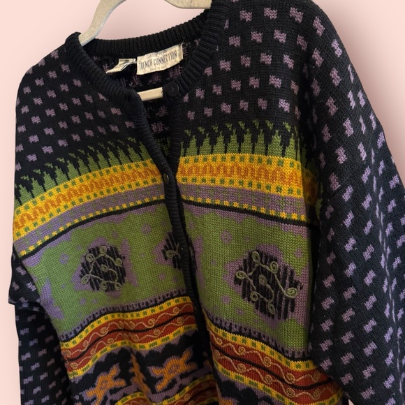 Vintage French Connection Fair Isle Wool Cardigan - Picture 2 of 6